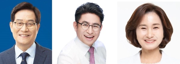 더불어민주당 신동근, 미래통합당 박종진, 무소속 이행숙 후보 (왼쪽부터)