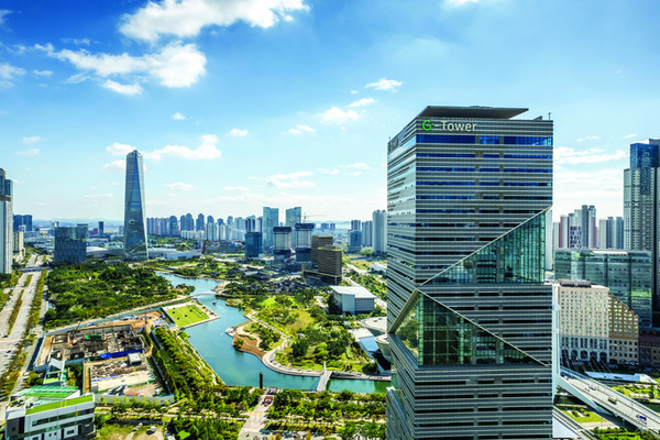 Panoramic view of Songdo G Tower, where the Incheon Free Economic Zone Authority building is located. [Photo = Incheon Free Economic Zone Authority]